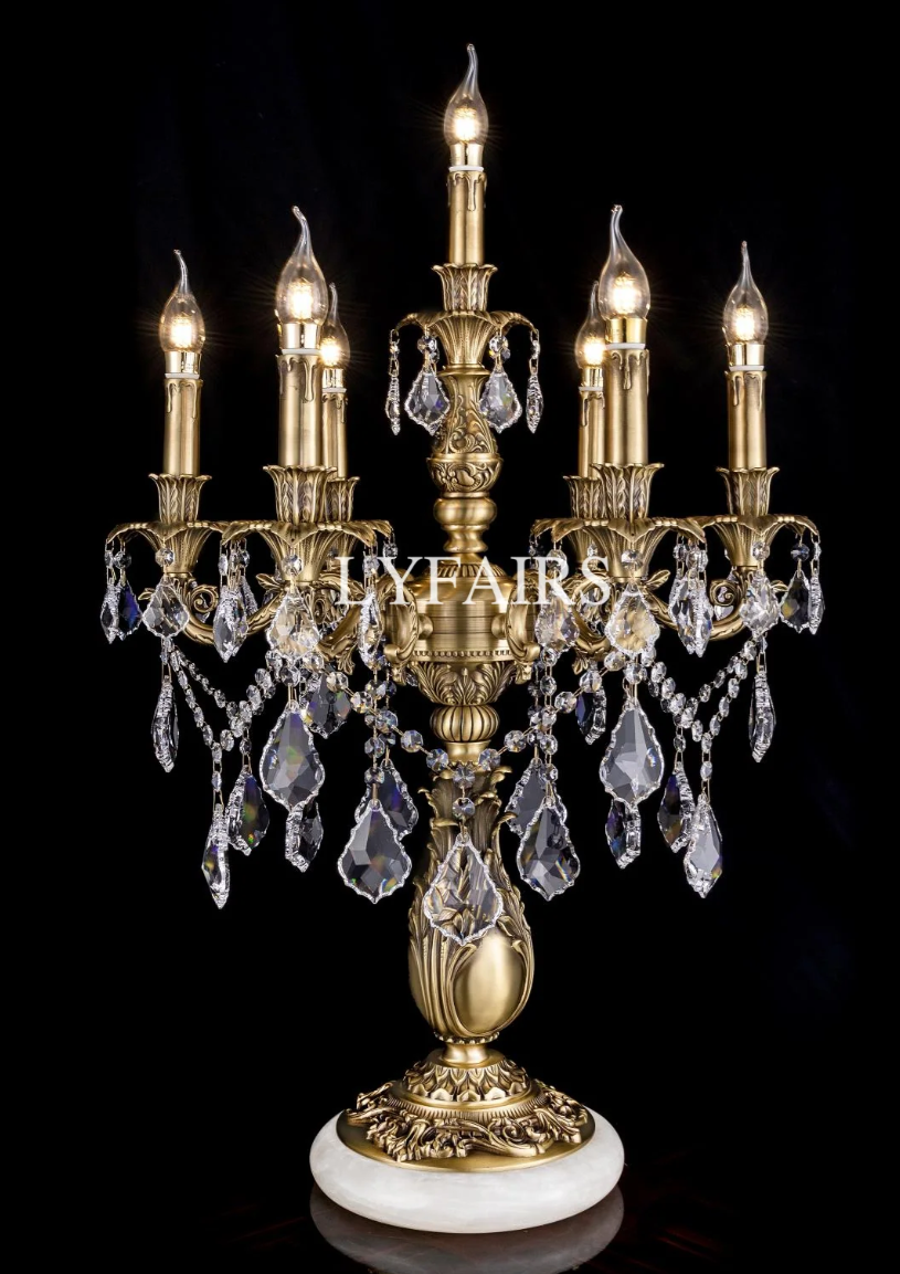 Baroque Revival Unique Patterned Antique Brass Table Lamp