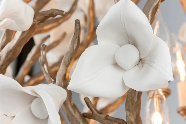 Modern Art Design Lily Ceramic Flower Chandelier for Low-ceiling