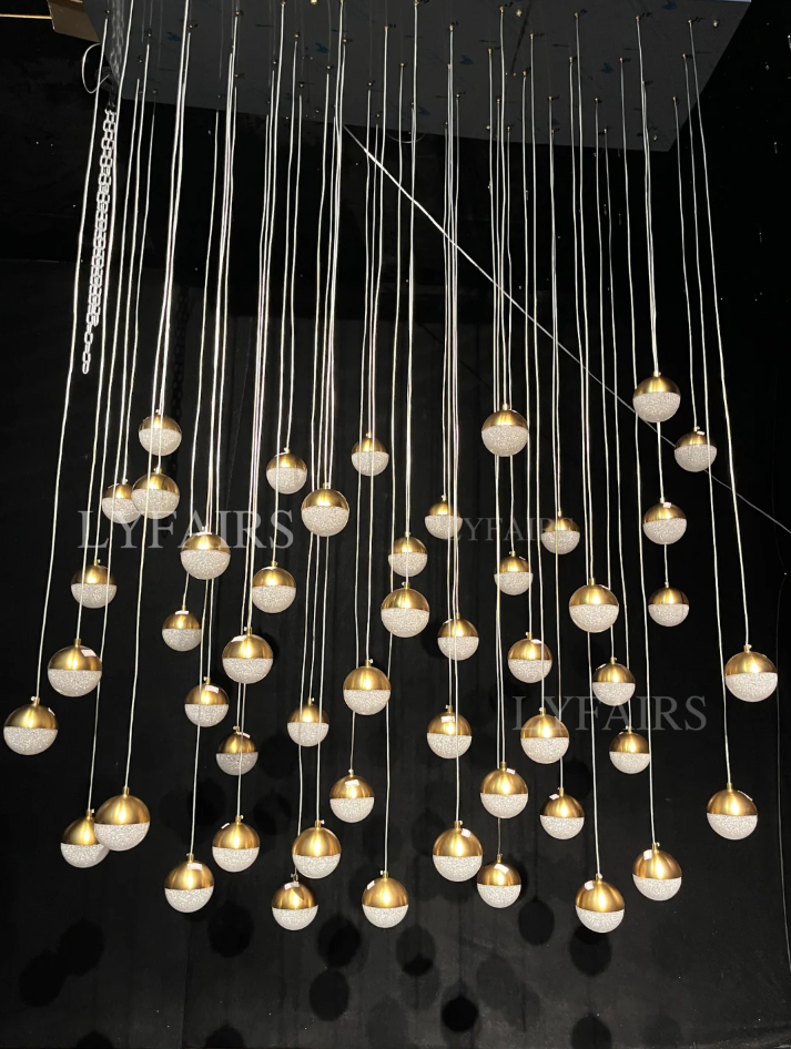 Minimalist Floating Acrylic Ball Chandelier
