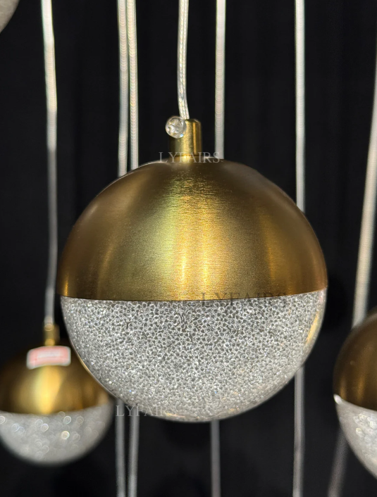 Minimalist Floating Acrylic Ball Chandelier
