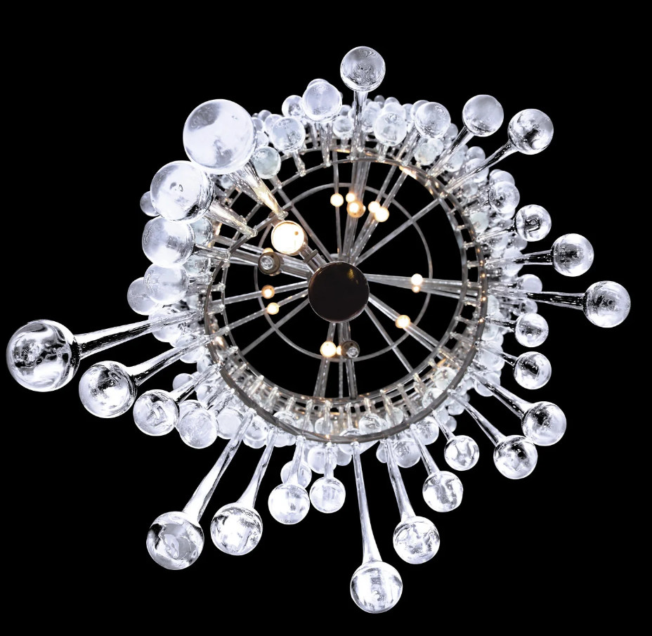 Extra Large Spiral Raindrop Chandelier for High Ceiling