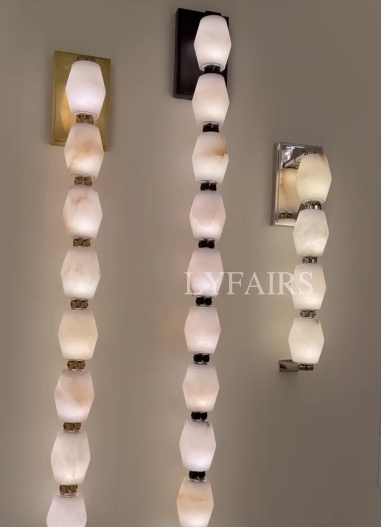 Modern Alabaster Necklace Wall Lamp