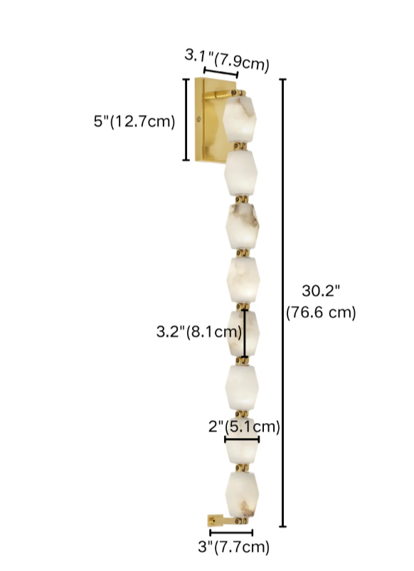 Modern Alabaster Necklace Wall Lamp