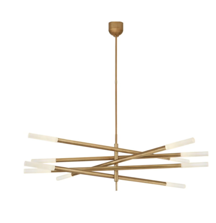 Minimalist 8/10 Light Articulating Chandelier in Brass/Polished Chrome/Bronze Finish