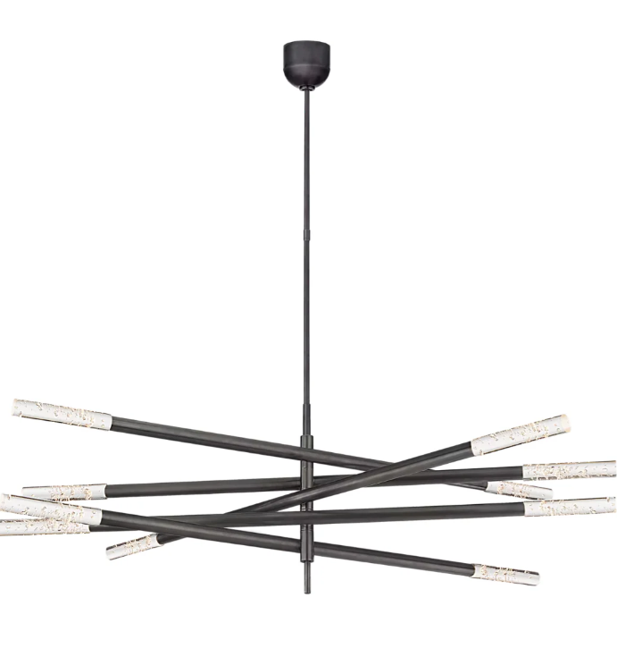 Minimalist 8/10 Light Articulating Chandelier in Brass/Polished Chrome/Bronze Finish