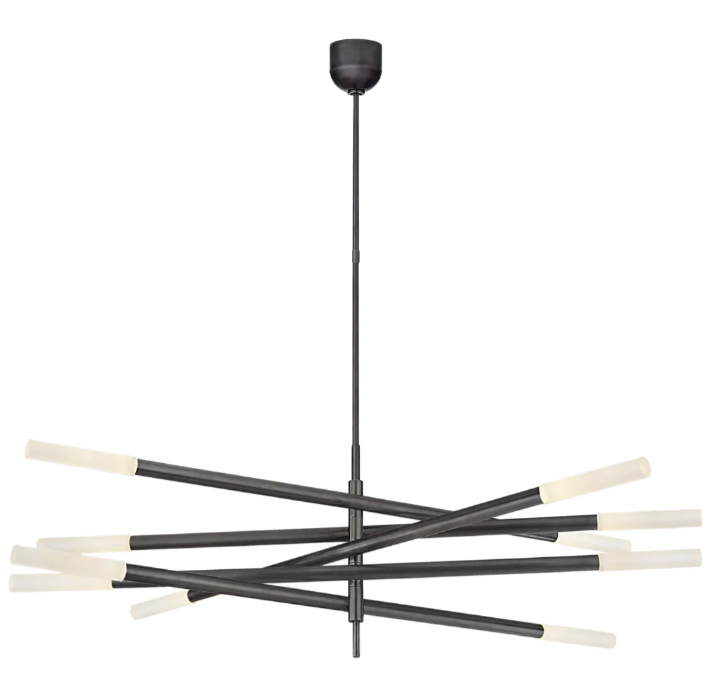 Minimalist 8/10 Light Articulating Chandelier in Brass/Polished Chrome/Bronze Finish