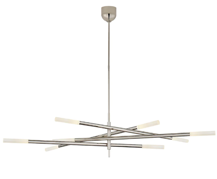 Minimalist 8/10 Light Articulating Chandelier in Brass/Polished Chrome/Bronze Finish
