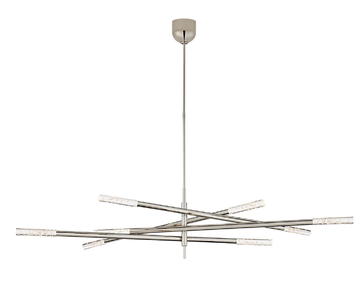 Minimalist 8/10 Light Articulating Chandelier in Brass/Polished Chrome/Bronze Finish