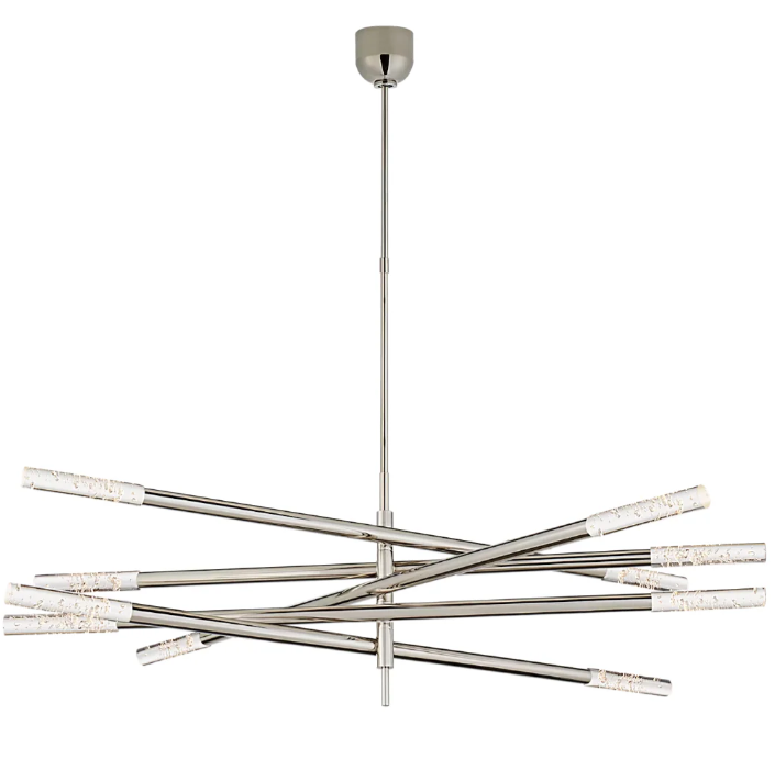 Minimalist 8/10 Light Articulating Chandelier in Brass/Polished Chrome/Bronze Finish