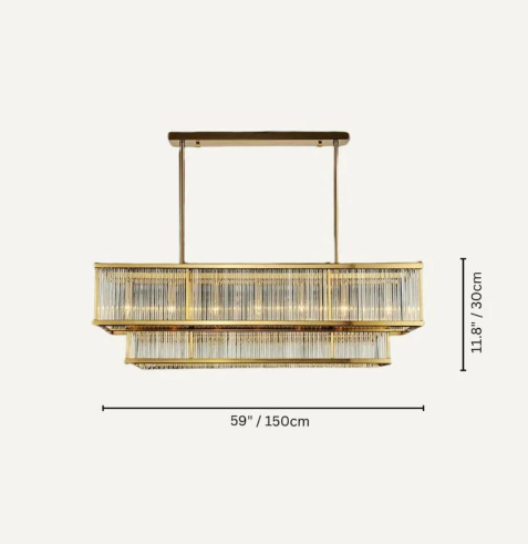 Lampadario moderno con bacchette di vetro rotonde/rettangolari