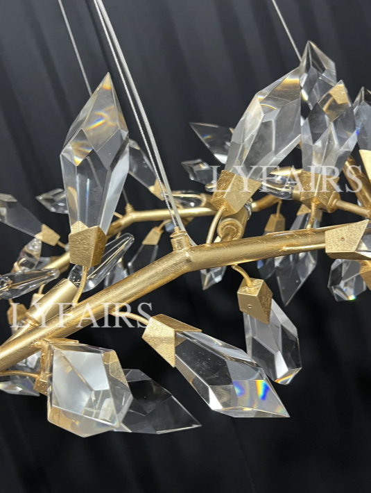 Art Handcrafted 1/2/3-tier Diamond-cut Crystal Chandelier for Living/Dining Room/Bedroom
