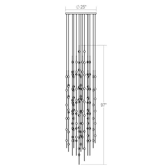 Lampadario Art Design Creative Constellation per atrio/scala/spazio con soffitto alto