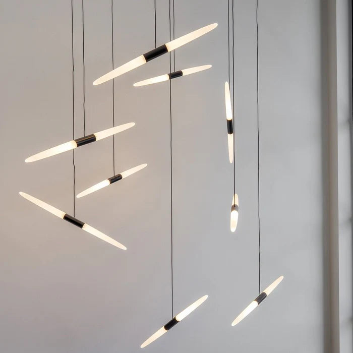 Lustre flottant moderne en acrylique pour plafond haut