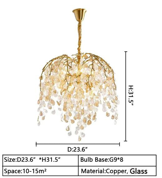 Idyllic Glass Leaves Chandelier