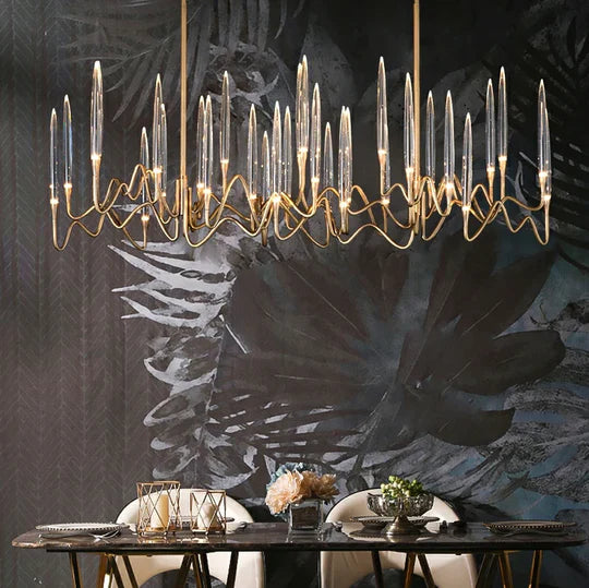Lustre en cristal style chandelier du milieu du siècle pour salle à manger