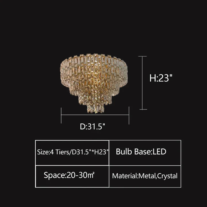 Lustre en cristal à plusieurs niveaux pour chambre/salon/salle à manger