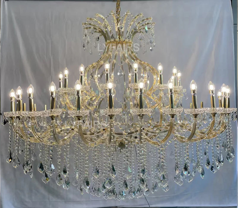 Lampadario di cristallo classico tradizionale per scale/ingresso/villa/soggiorno con soffitto alto
