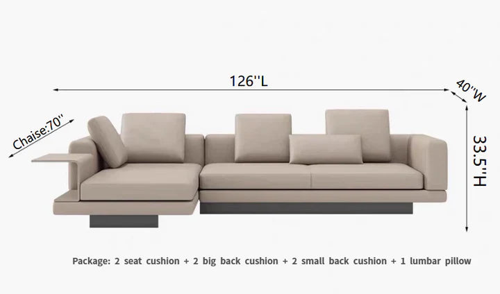 Modern Style Sectional Sofa with Floating Shelf