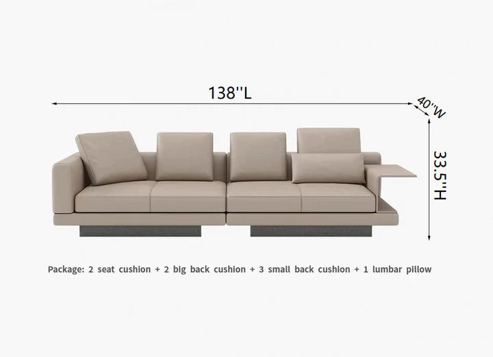 Modern Style Sectional Sofa with Floating Shelf