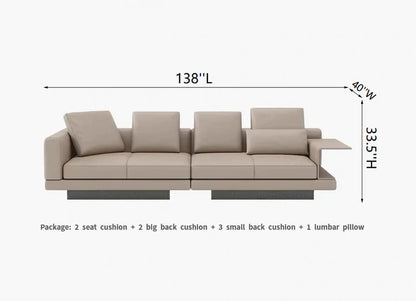 Modern Style Sectional Sofa with Floating Shelf