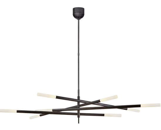 Minimalist 8/10 Light Articulating Chandelier in Brass/Polished Chrome/Bronze Finish