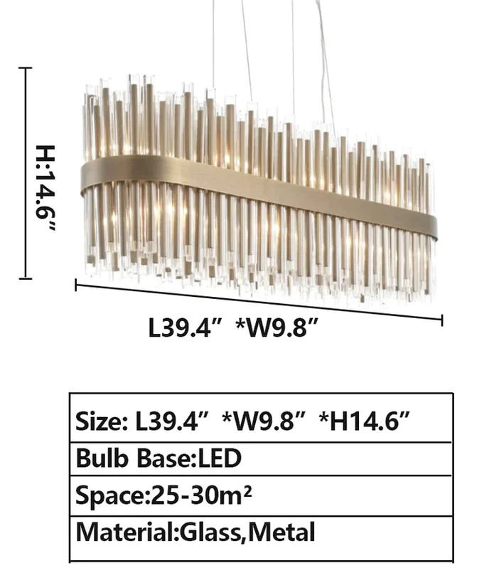 Lucian Tubes Rectangel Chandelier