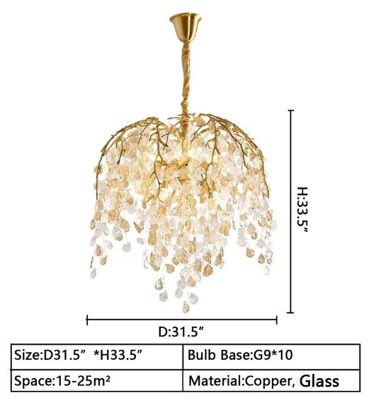 Idyllic Glass Leaves Chandelier