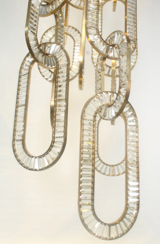 Modern Luxury Crystal Chain Cluster Chandelier for High Ceiling/Dining Room