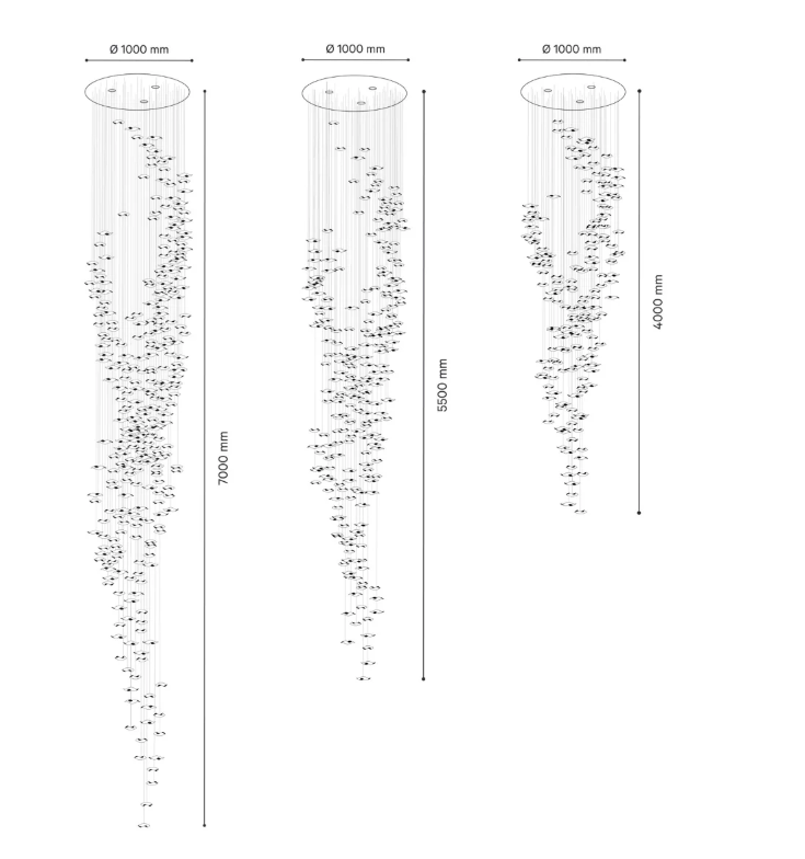 Modern Floating Starfish Glass Chandelier for High Ceiling /Hotel/Restaurant