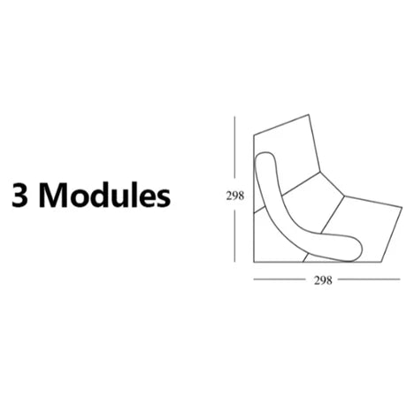 Modern 2/3/4 Modules Curved Rock Corner Sofa