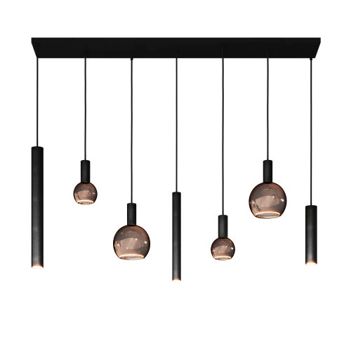 Modern Minimalist 6/7-Light Bulbs and Columns Pendant Chandelier for Dining Room