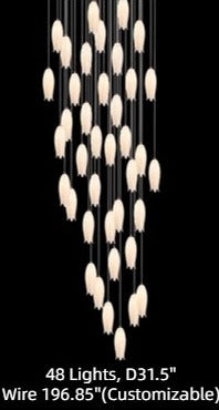 2023 New Arrival Elegant White Tulip Flower Chandelier For Foyer/ Staircase