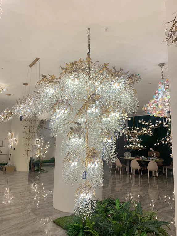Lampadario di cristallo di lusso a forma di albero