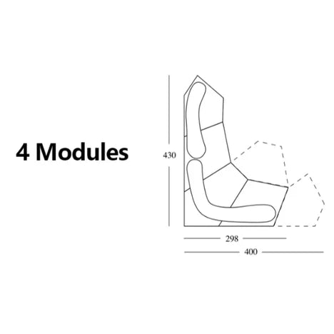 Canapé d'angle moderne en roche incurvée 2/3/4 modules
