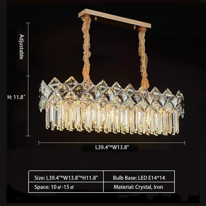 Lustre en cristal transparent à plusieurs niveaux, de luxe et moderne, idéal pour un salon, une salle à manger ou une chambre à coucher