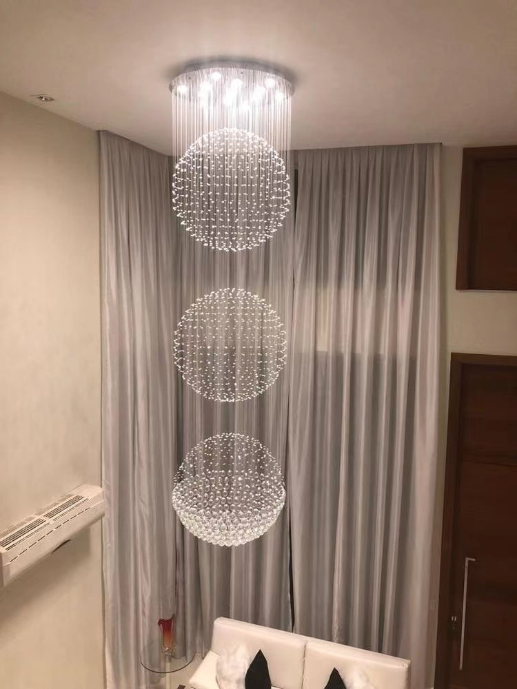 Lustre extra-long moderne et artistique en duplex rotatif