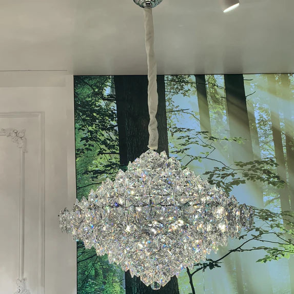 Lampadario di cristallo di lusso a forma di cono per soggiorno/camera da letto/bagno