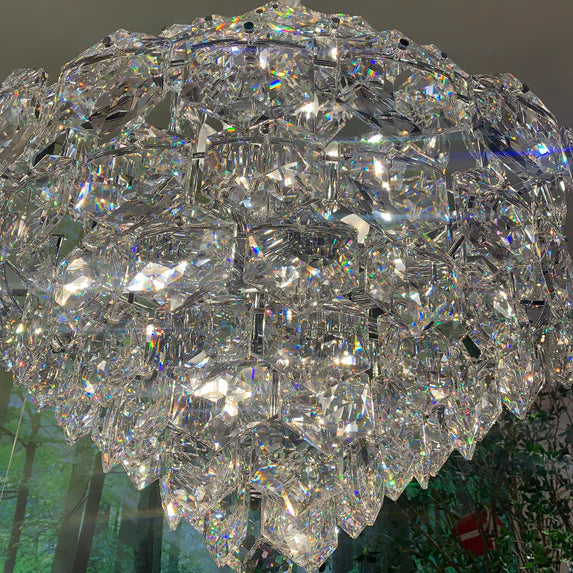Lampadario di cristallo di lusso a forma di cono per soggiorno/camera da letto/bagno