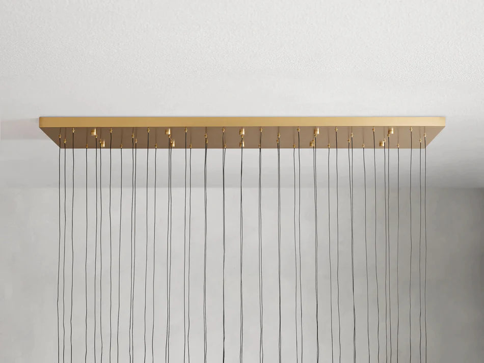 Lampadario moderno in cristallo lineare a cascata con gocce di pioggia per sala da pranzo/isola della cucina