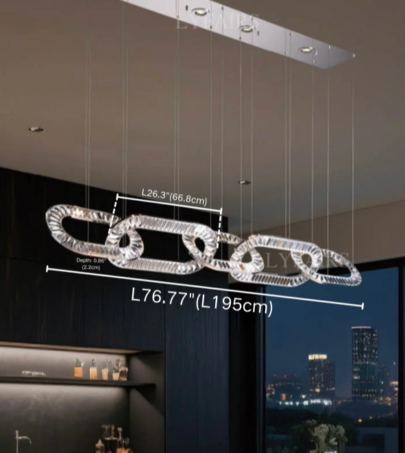 Modern Luxury Crystal Chain Cluster Chandelier for High Ceiling/Dining Room