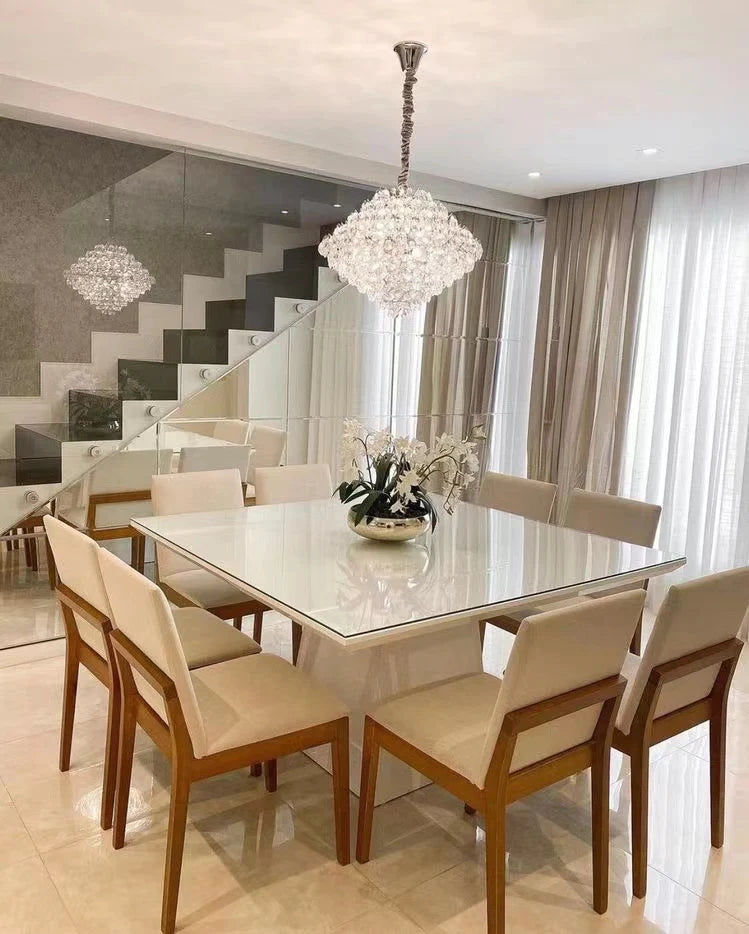 Lampadario di cristallo conico di lusso estetico per soggiorno/sala da pranzo/ingresso/corridoio/isola della cucina