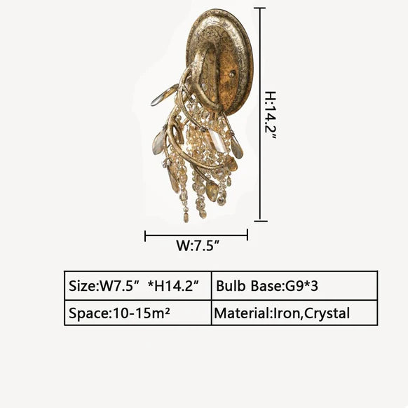 Applique murale vintage de luxe pour salon/salle à manger