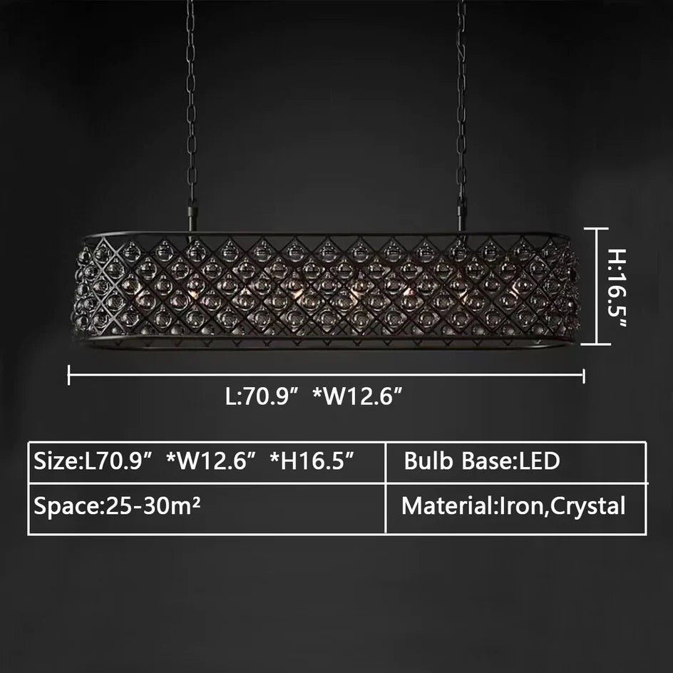 Lustre en cristal goutte de pluie post-moderne, luminaire rectangulaire/rond pour salon/table à manger