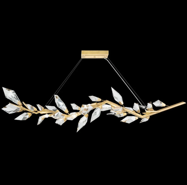 Modern Luxury Linear Handcrafted Crystal Chandelier for Dining Room