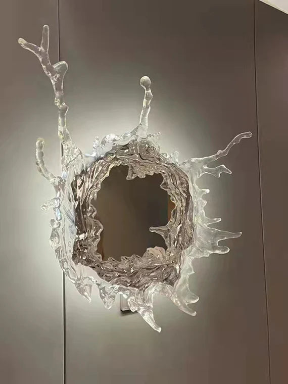 Lampada da parete a specchio di ghiaccio originale di design, stile principessa, con luce magica per bagno/camerino, illuminazione per camera da letto femminile, specchio da bagno