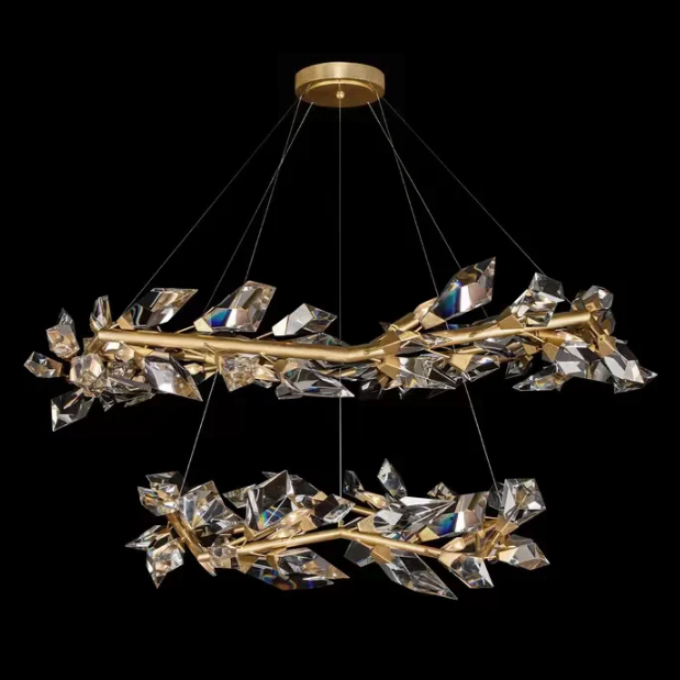 Art Handcrafted 1/2/3-tier Diamond-cut Crystal Chandelier for Living/Dining Room/Bedroom