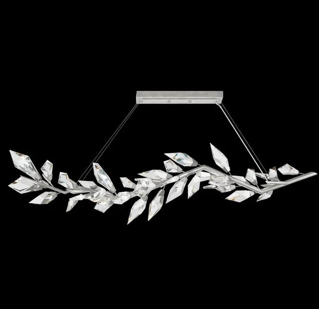Modern Luxury Linear Handcrafted Crystal Chandelier for Dining Room