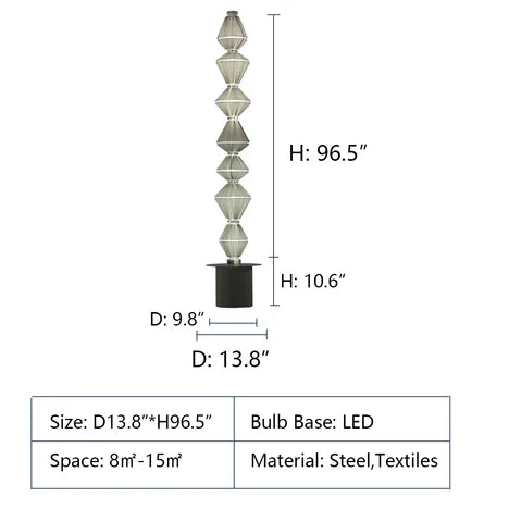 Designer Model Modern Art Tower of Volumes Floor Lamp for Living Room/Bedroom/Hotel Lobby