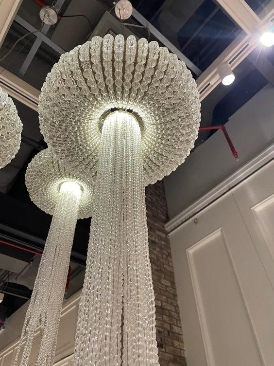 Nuovo lampadario a sospensione in vetro a forma di medusa di design per sala da pranzo/ingresso/camera da letto