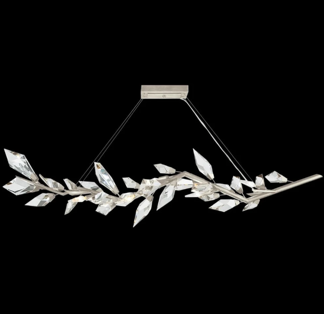 Modern Luxury Linear Handcrafted Crystal Chandelier for Dining Room